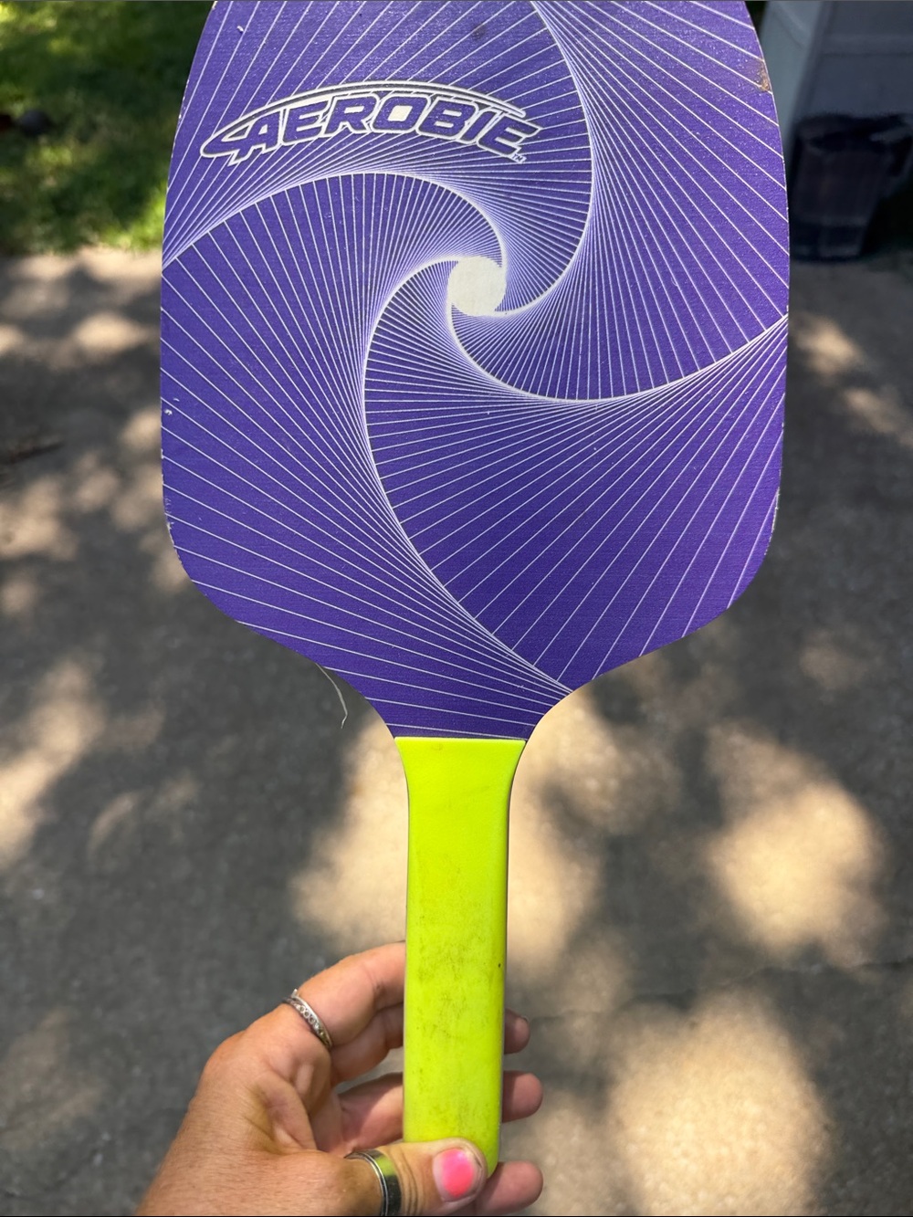 Wooden pickle ball paddle
